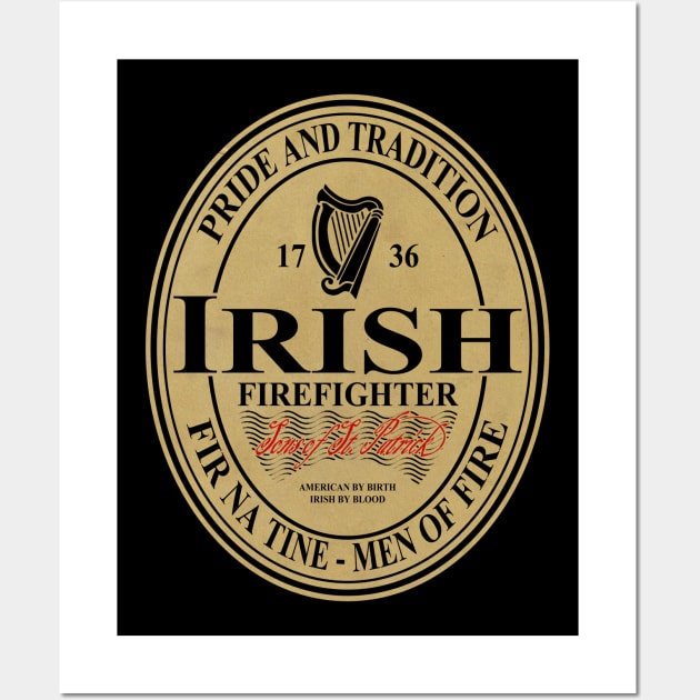 Irish Firefighter - oval label Wall Art by ianscott76